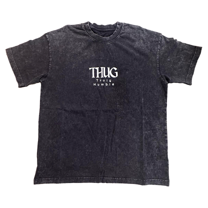 THUG HEAVYWEIGHT TEE : ACID WASH GREY